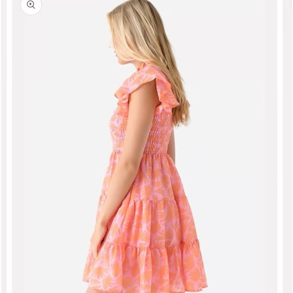 J.Marie Vibrant Pink Ruffle Sleeve Mini Dress - Picture 10 of 11